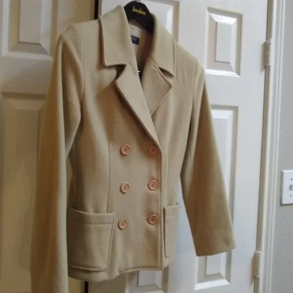 Vintage Karen Kane Camel Wool Pea-coat